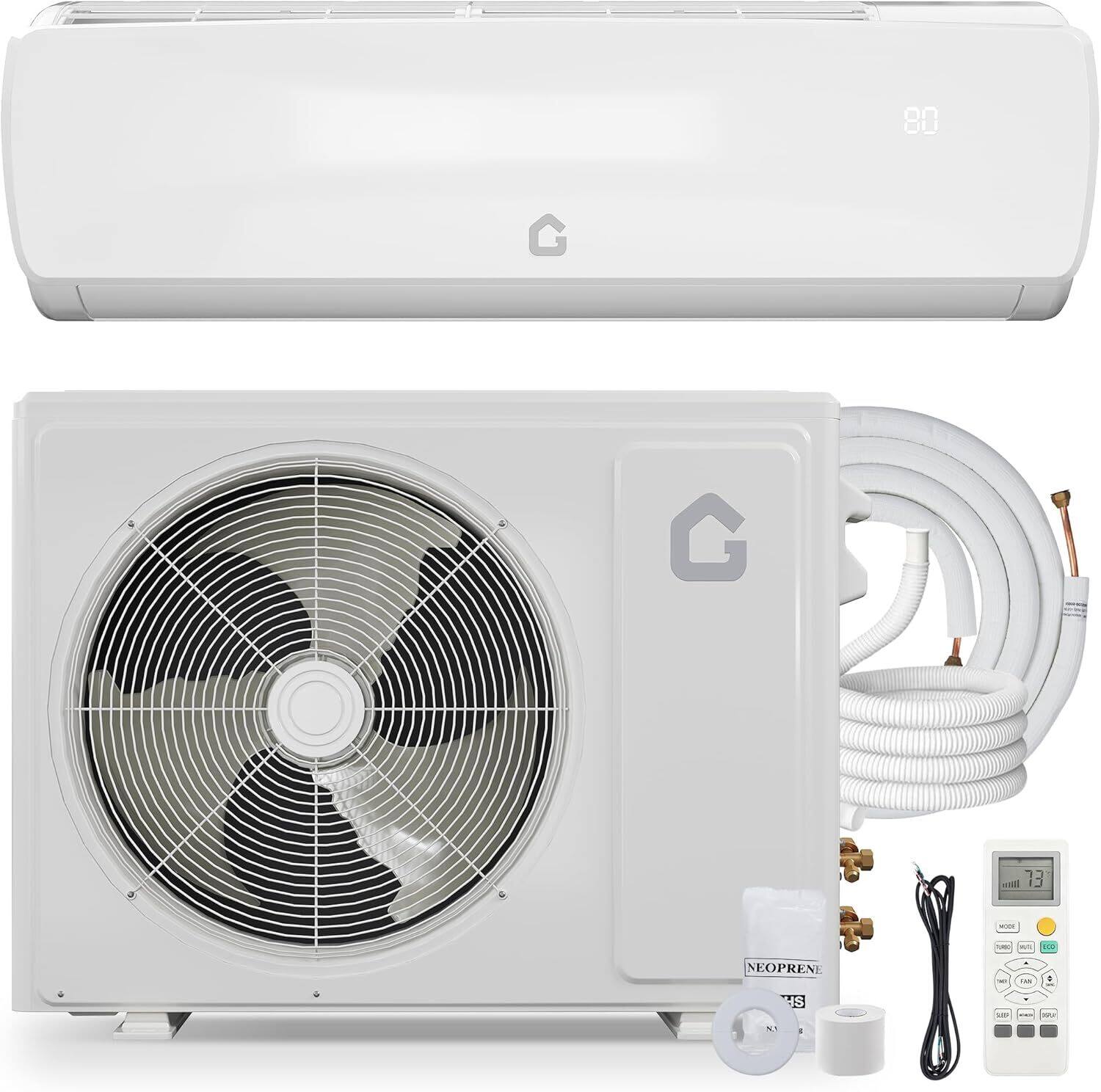 GARVEE - 9,000 BTU Mini Split AC, with Heat Pump, 450 sq ft Coverage,115V