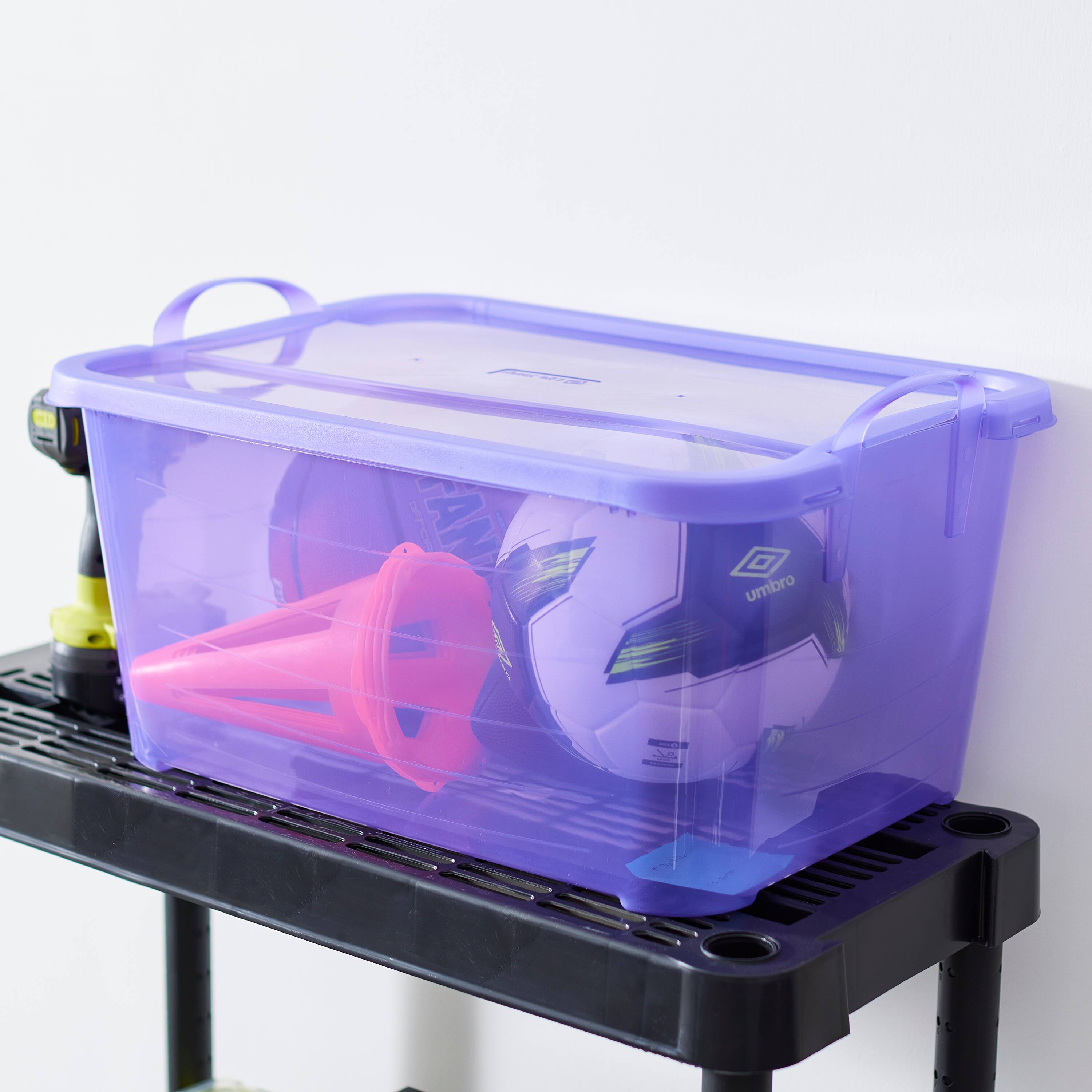 Alt View 4. Life Story - Life Story 55 Quart Stackable Storage Bin, Light Duty Container, Purple, 24 Pack - Purple.