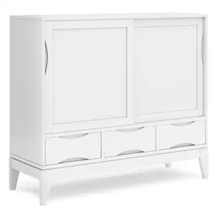 Front. Simpli Home - Harper Medium Storage Cabinet - White.