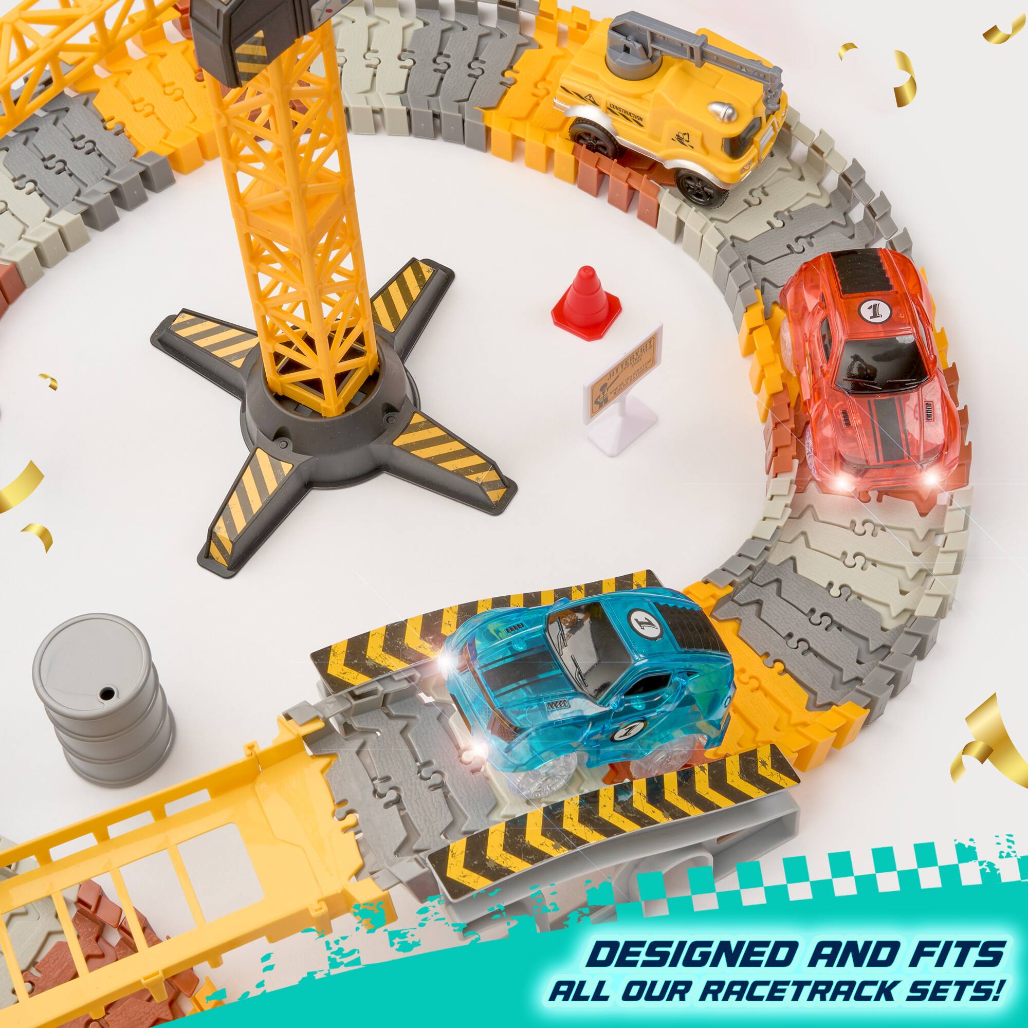 DESIGNED AND FITS ALL OUR RACETRACK SETS!