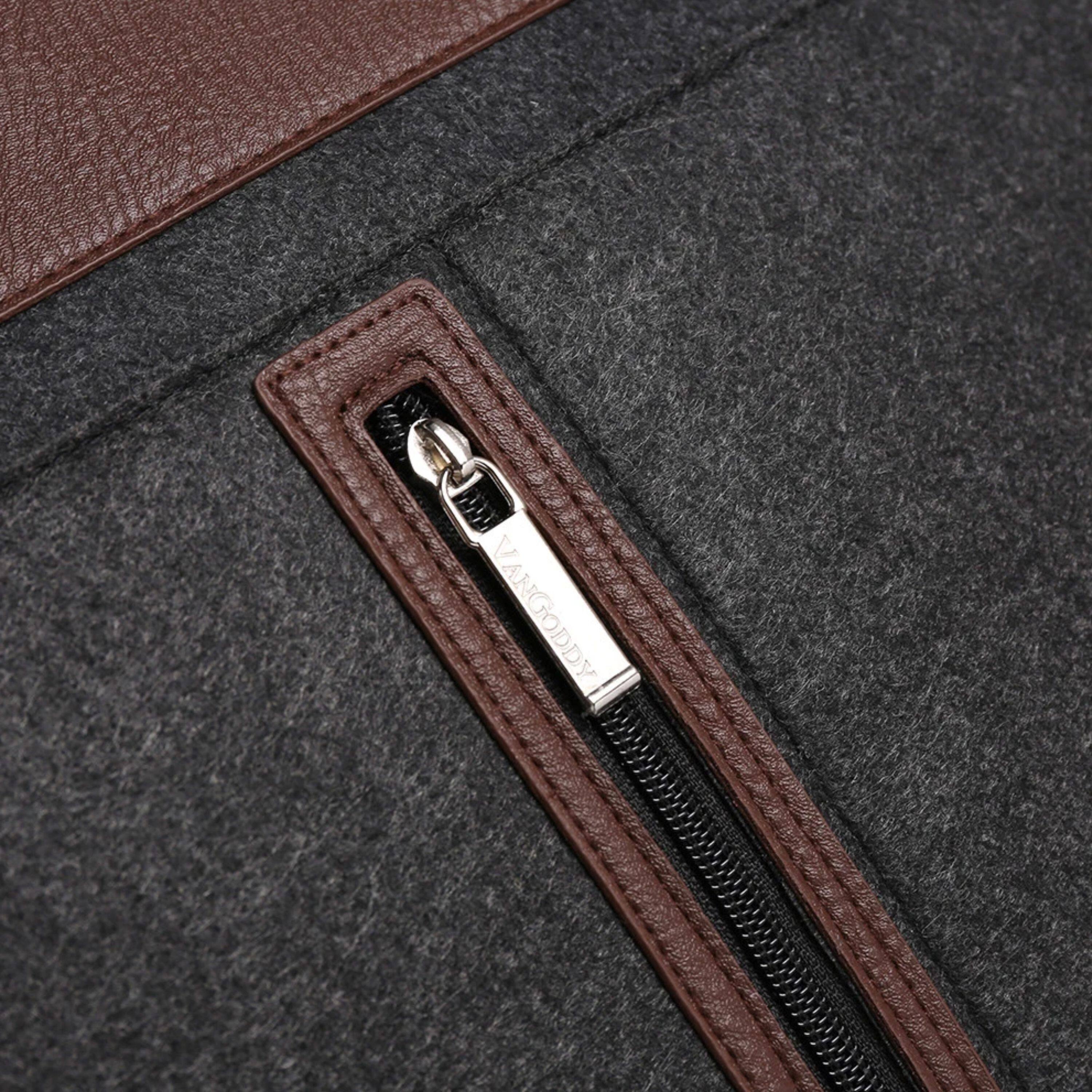 Alt View 1. Kitcheniva - Woolen Felt Laptop Sleeve Case Cover Bag For 12" Laptop Brown - Brown.