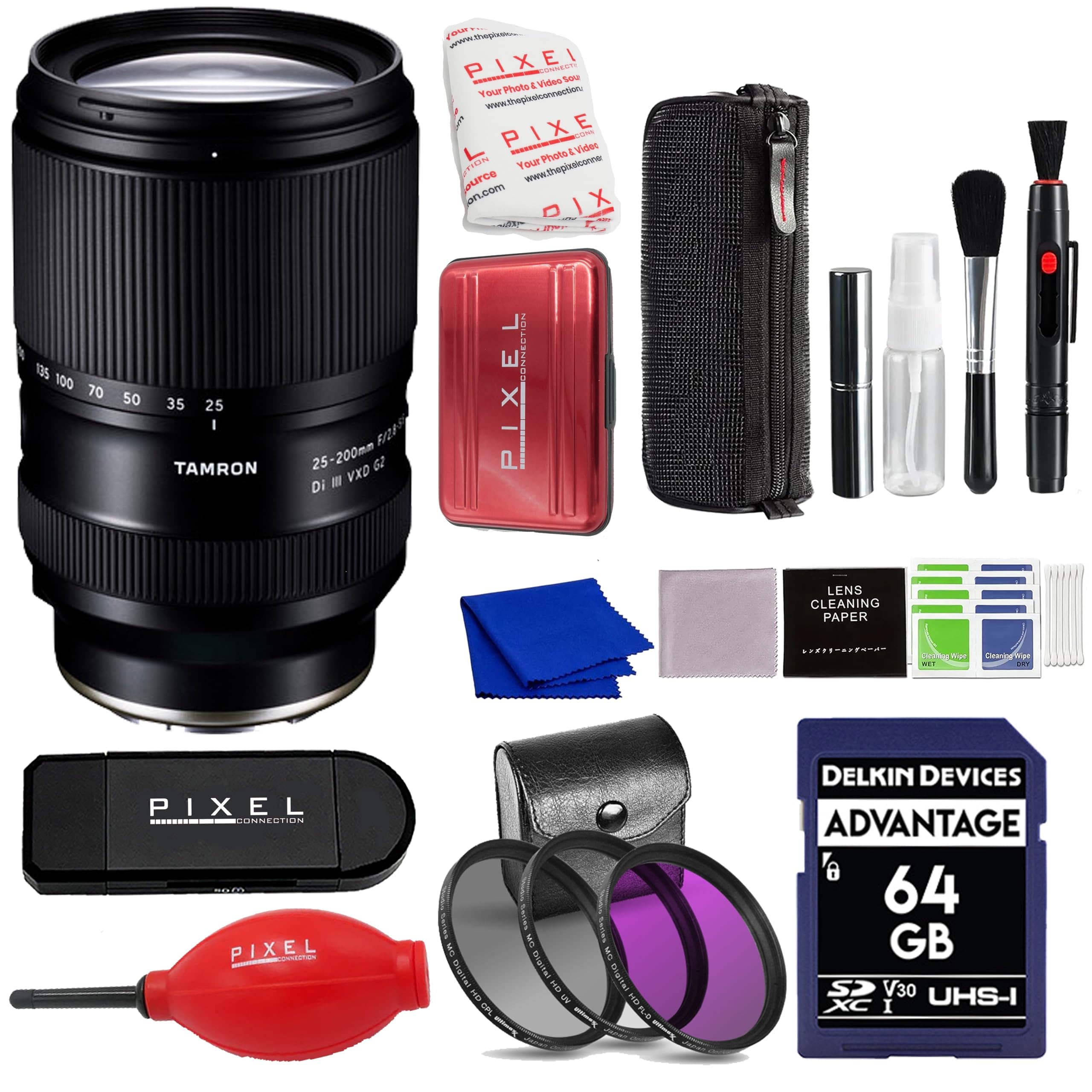 Tamron - 25-200mm f/2.8-5.6 Di III VXD G2 Lens for Sony E with Advance Accessories and Travel Bundle | AFA075S700 - Black