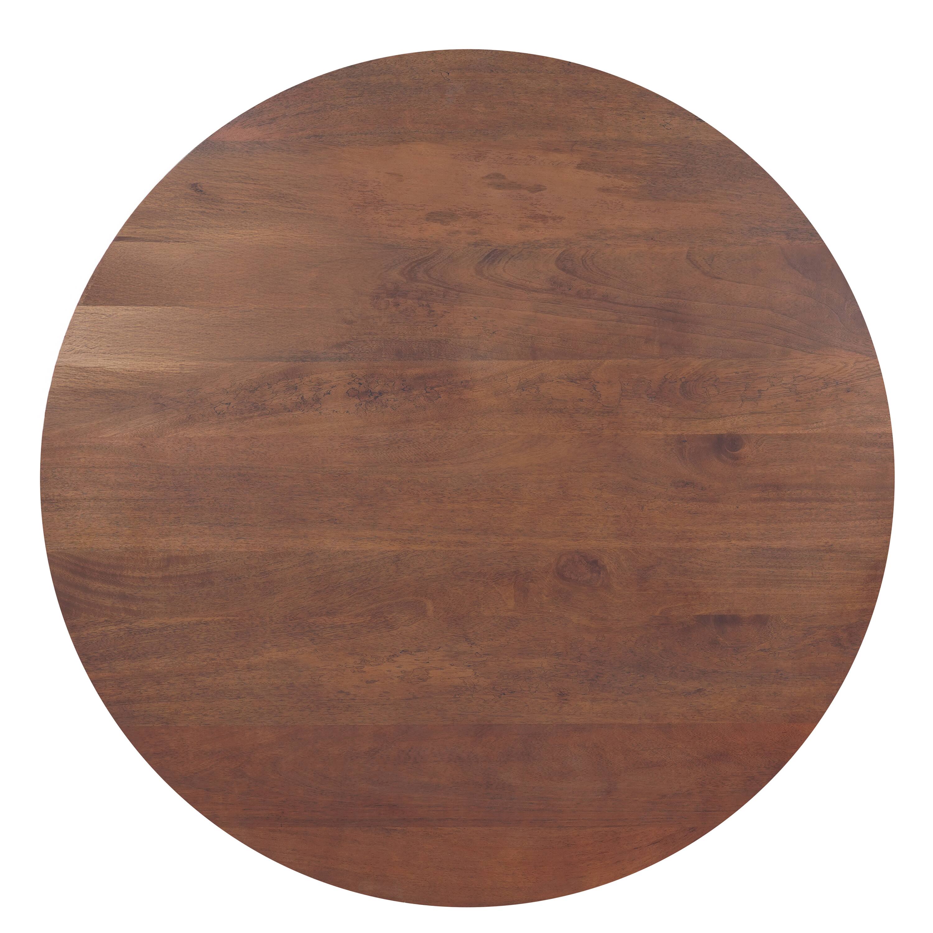 Alt View 2. Manhattan Lane - Koi Dining Table | 42" Round Top | Handmade | Octagonal Pedestal Base - Brown.