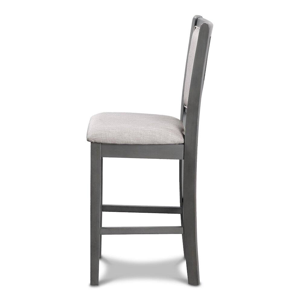 Angle. New Classic Furniture - Amy Wood Counter Chair in Gray (Set of 6) - Gray.