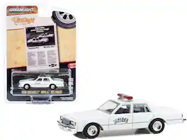 Greenlight - 1980 Chevrolet Impala 9C1 Police "Chevrolet Presents Two Tough Choices" "Vintage Ad Cars" Series 9 1/64 - White