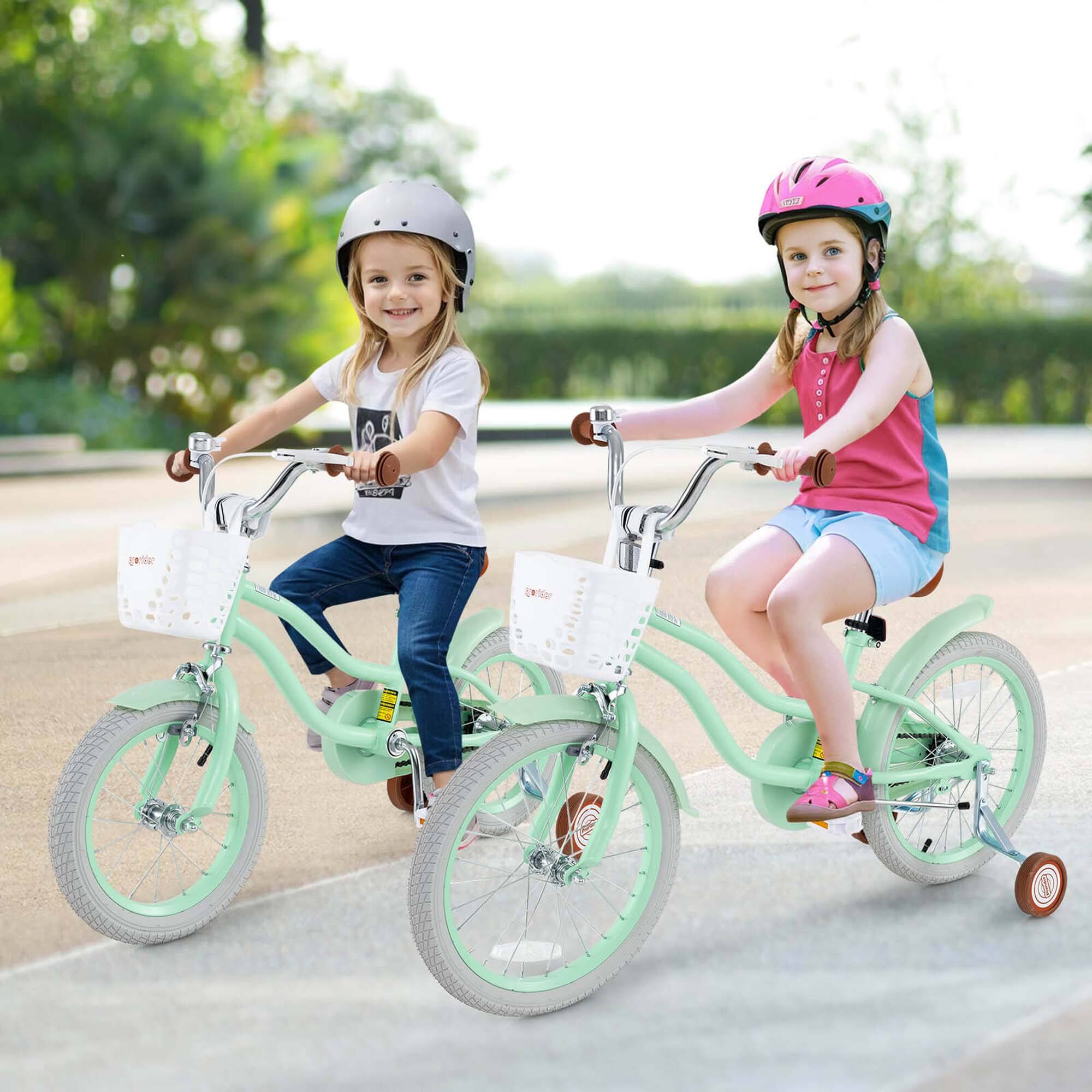 Alt View 1. Costway - Costway 18" Kids Bike Toddler Bicycle with Training Wheel Kickstand for 4-8 Years - Green.