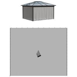 Outsunny - x 9.84' Gazebo Sidewall Set with Hooks/C-Rings - Light Gray