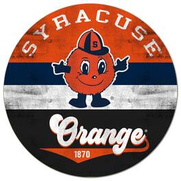 Jardine - Syracuse 20'' x 20'' Retro Logo Circle Sign - Orange