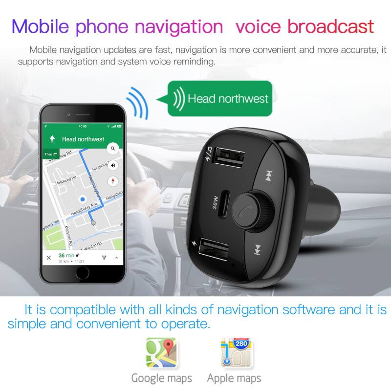 Mobile phone navigation voice broadcast

Mobile navigation updates are fast, navigation is more convenient and more accurate, it supports navigation and system voice reminding.

Head northwest

It is compatible with all kinds of navigation software and it is simple and convenient to operate.

Google maps Apple maps