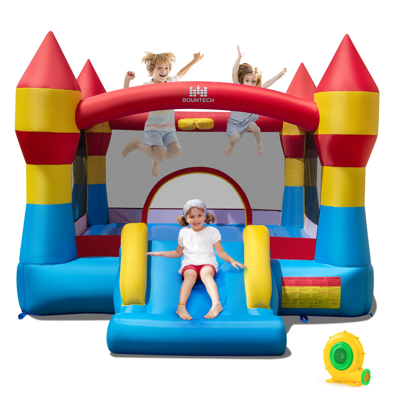Costway - Inflatable Bounce House, 3-in-1 Kids Bouncer with Slide, Large Jumping Area price history on PriceWatchPro