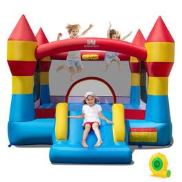 Costway - Inflatable Bounce House, 3-in-1 Kids Bouncer with Slide, Large Jumping Area