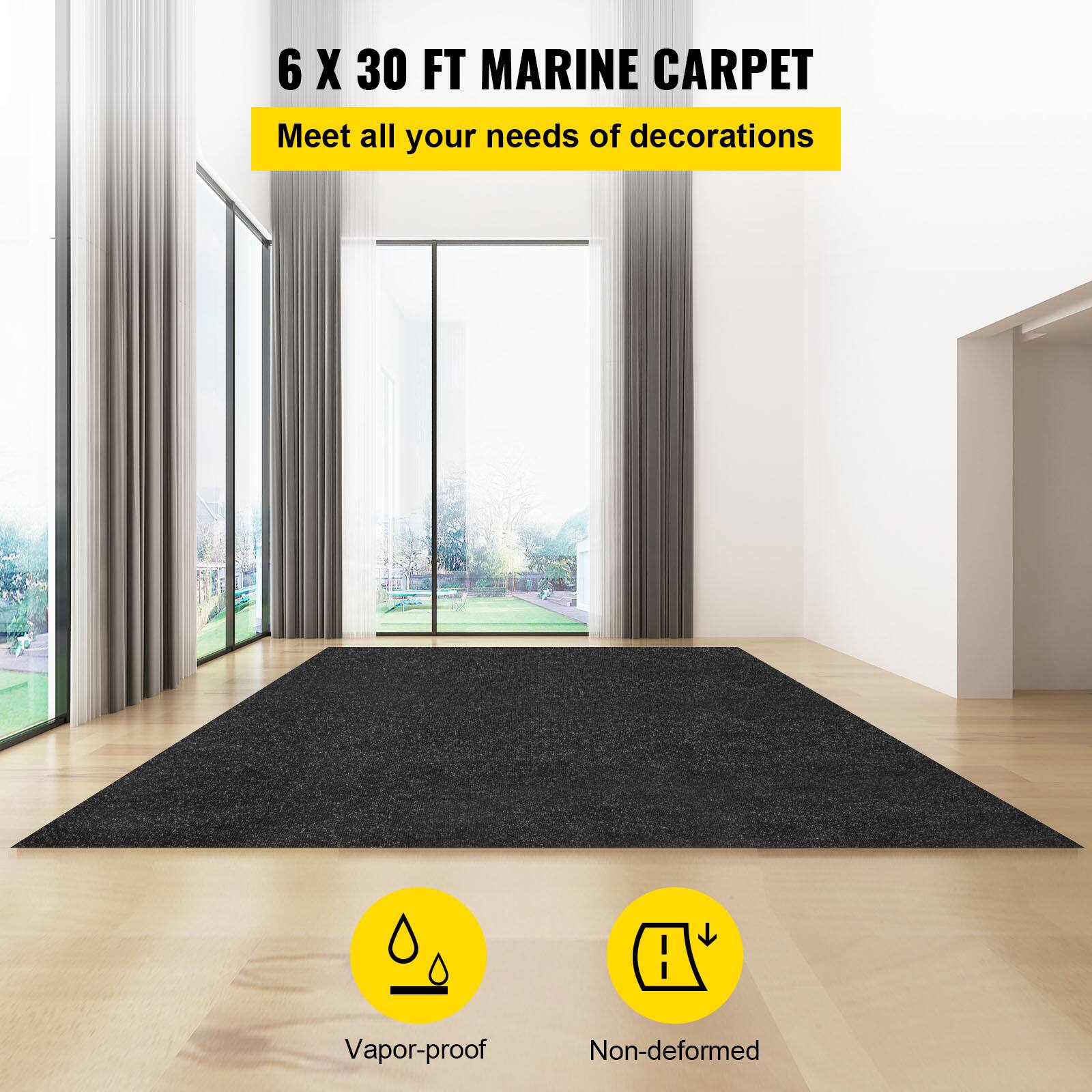 6 X 30 FT MARINE CARPET  
Meet all your needs of decorations  

Vapor-proof  
Non-deformed