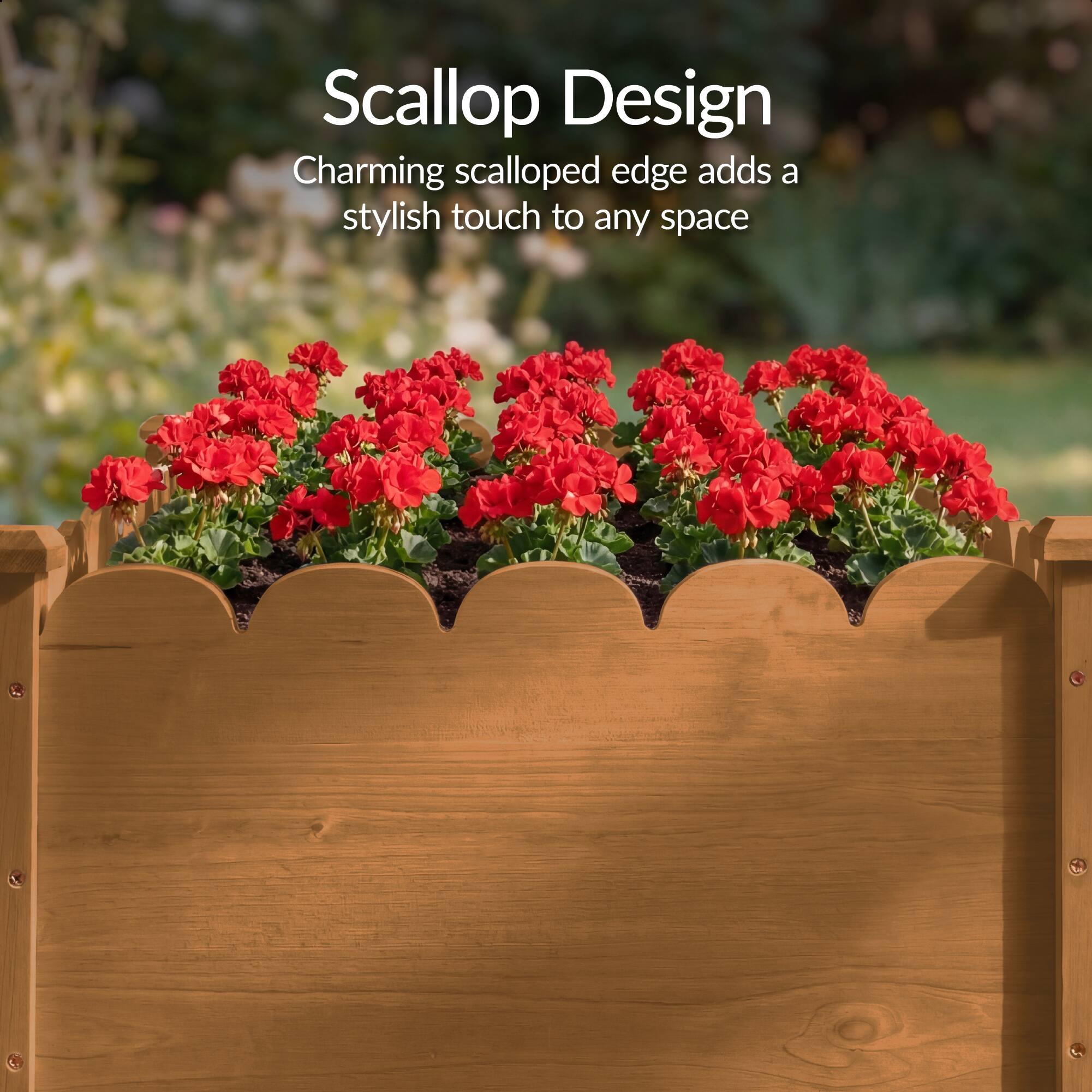 Scallop Design  
Charming scalloped edge adds a stylish touch to any space