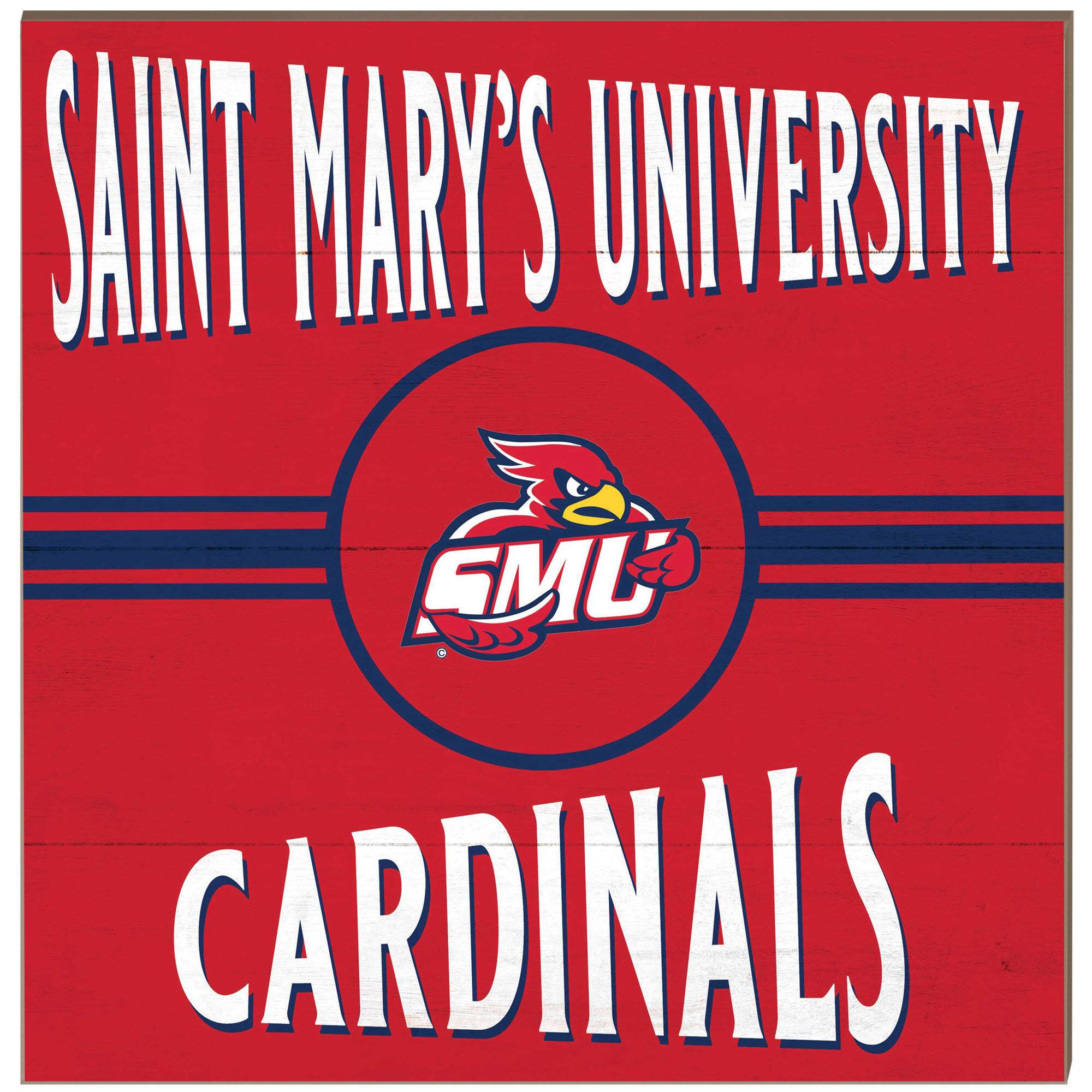 St. Mary's Cardinals 10" x 10" Retro Team Sign
