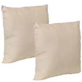 Sunnydaze - Outdoor Square Decorative Throw Pillow - Set of 2 - Beige