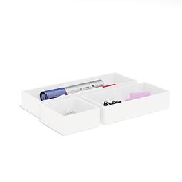 TRU RED - 3 Piece Plastic Drawer Organizer - White