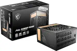 MSI - MEG Ai1300P PCIE5 - Full Modular - 80 Plus Platinum 1300W - Japanese 105°C Capacitors - ATX 3.1 Gaming Power Supply - Black - Front_Zoom