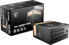 MSI - MEG Ai1300P PCIE5 - Full Modular - 80 Plus Platinum 1300W - Japanese 105°C Capacitors - ATX 3.1 Gaming Power Supply - Black