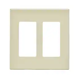 Leviton - Decora Plus 2 gang Polycarbonate Decorator Screwless Wall Plate 1 pk - Light Almond