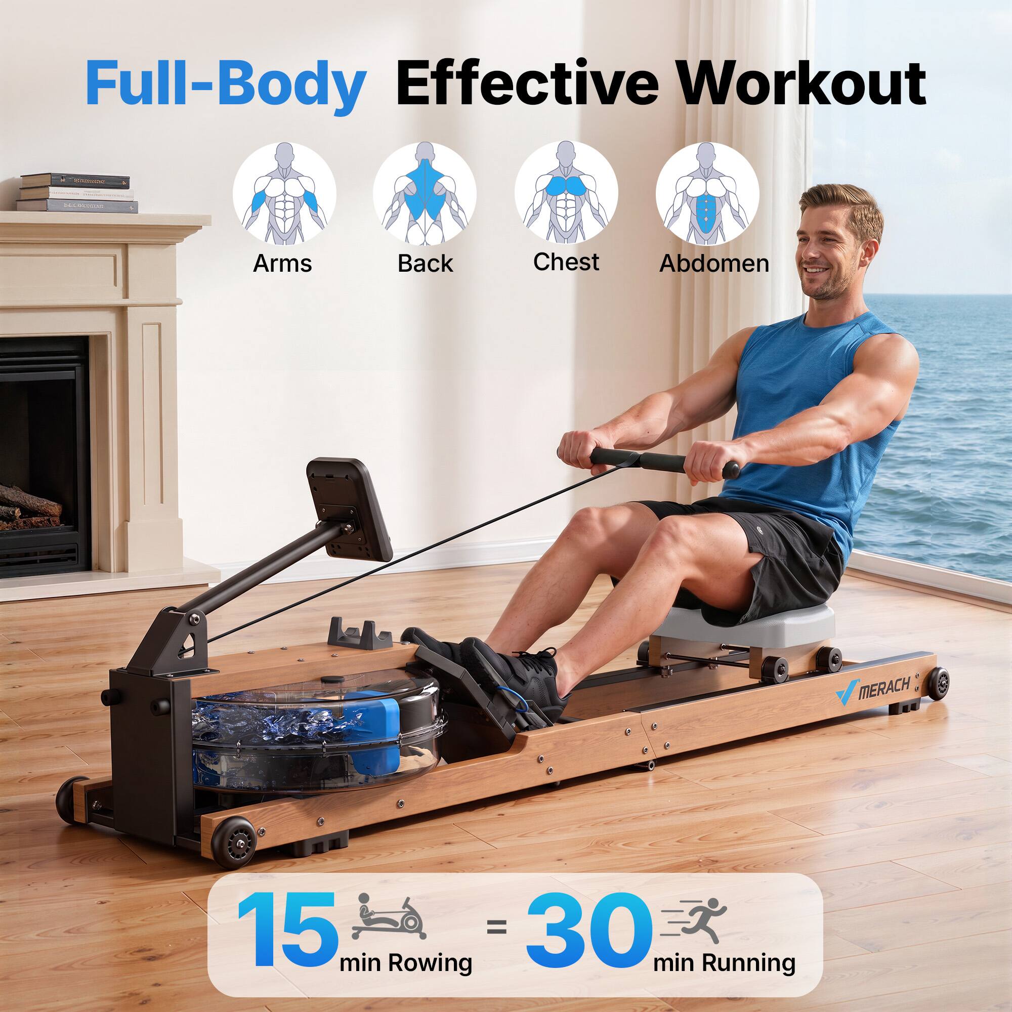 Full-Body Effective Workout

Arms
Back
Chest
Abdomen

15 min Rowing = 30 min Running
