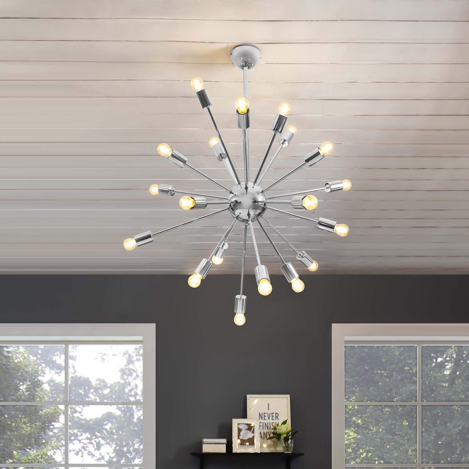Volley Pendant Chandelier by Modway - Silver