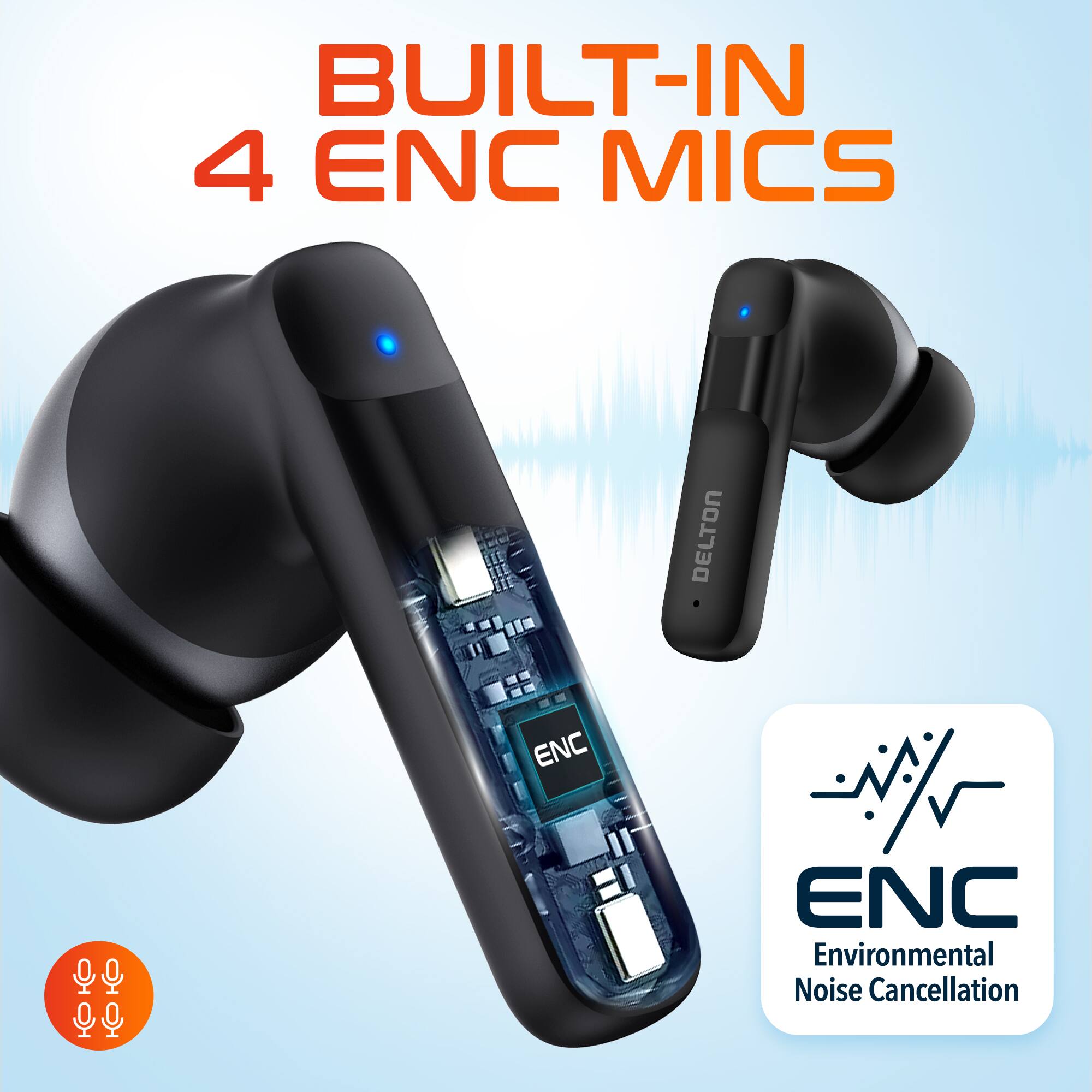 BUILT-IN  
4 ENC MICS  

ENC  
Environmental Noise Cancellation