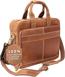 Luxorro - Leather Laptop Bag for me. Fits 15" Laptops - Light Brown