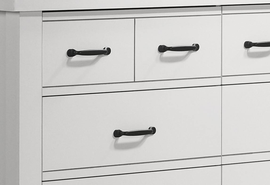 Left. Forest'nSky - White Wood 6 drawer 51 in. Wide Chest of Drawers for Living Room - White.