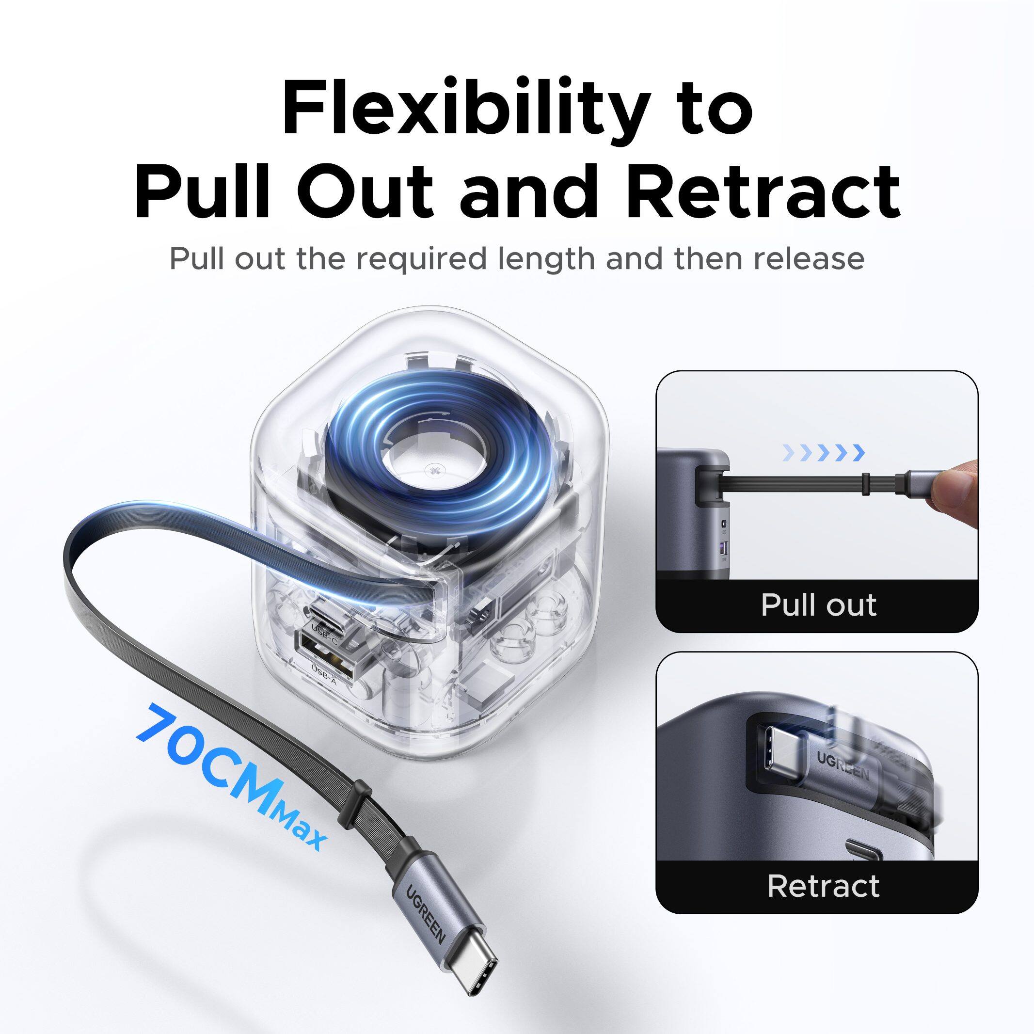 Flexibility to Pull Out and Retract: Pull out the required length and then release.