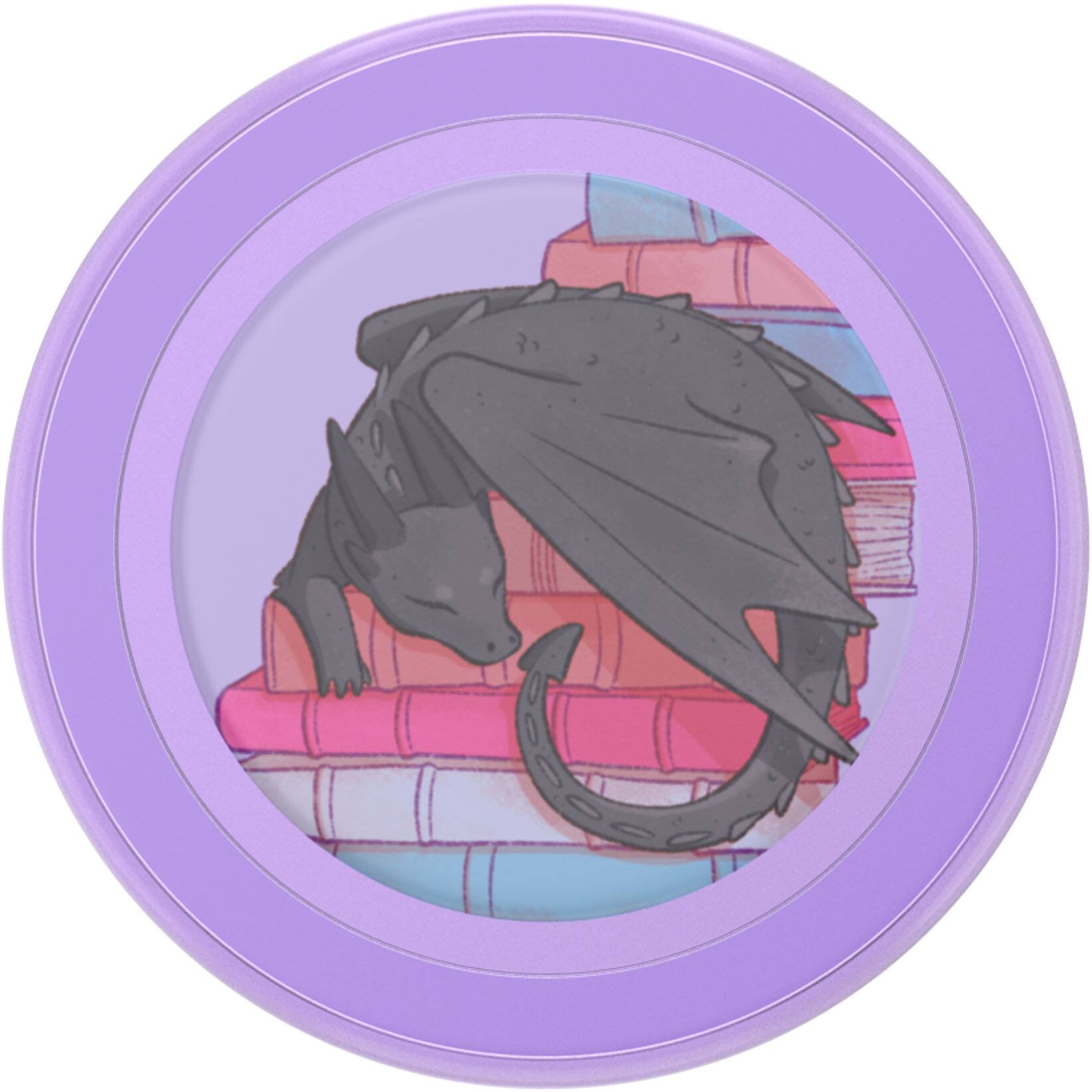 Alt View 2. PopSockets - MagSafe PopGrip Universal Magnetic Grip & Stand with Adapter Ring for Cell Phones - Curled Up With A Good Book.