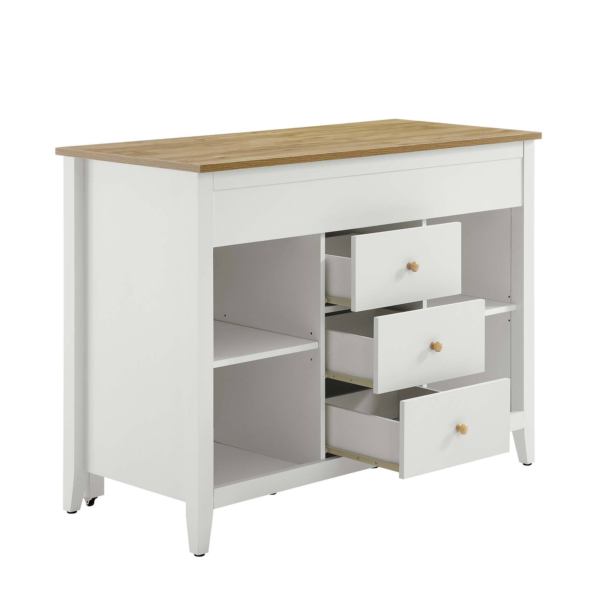 Alt View 4. Modway - Farmstead Kitchen Island by Modway - Oak White.