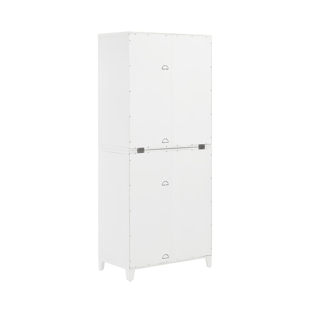 Left. Crosley Furniture - Roarke Pantry Storage Cabinet With Glass Door Hutch - White.