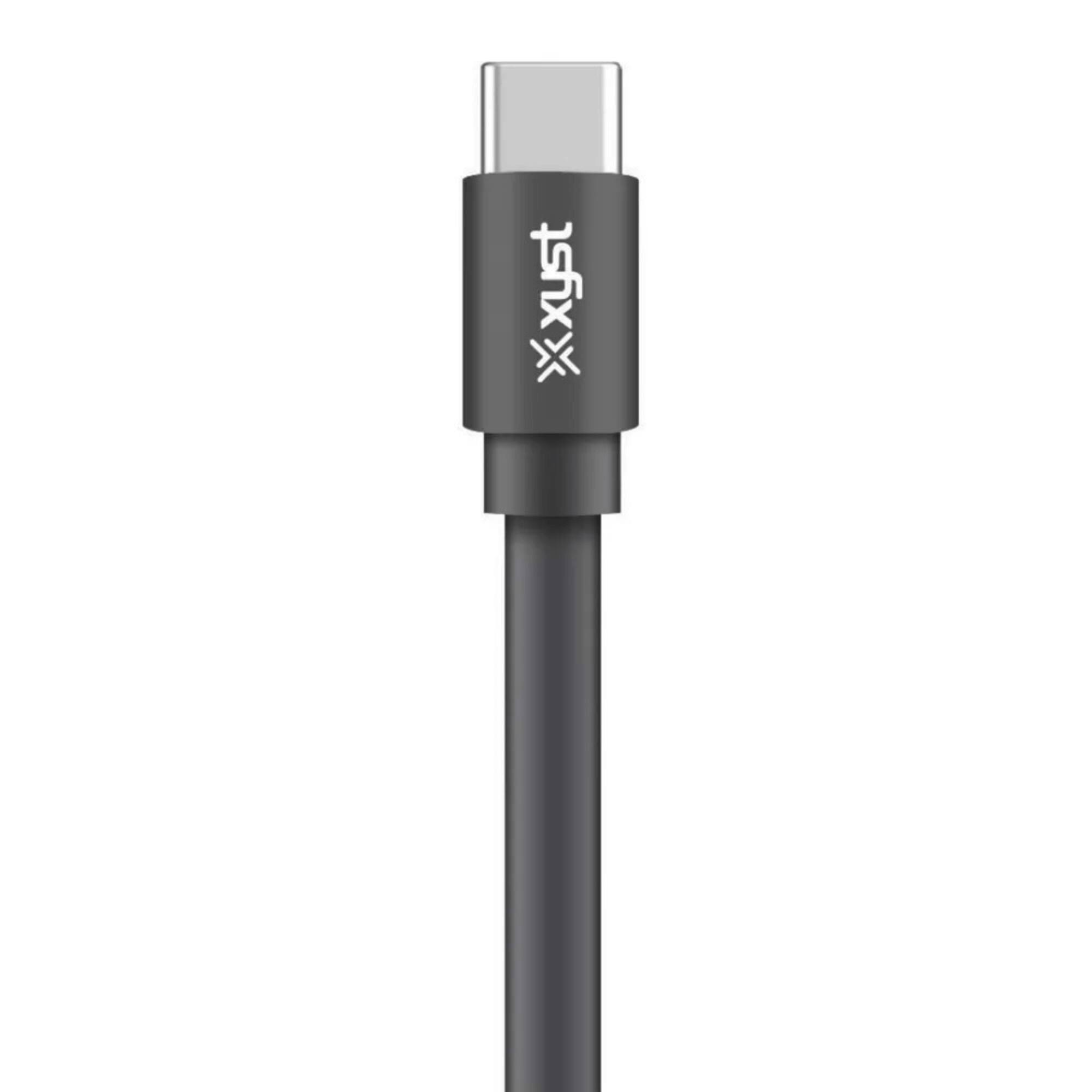 Alt View 2. Xyst - Charge and Sync USB to USB-C Flat Cable 4Ft - Black.