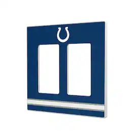 Keyscaper - Indianapolis Colts Stripe Double Rocker Light Switch Plate - Multicolor