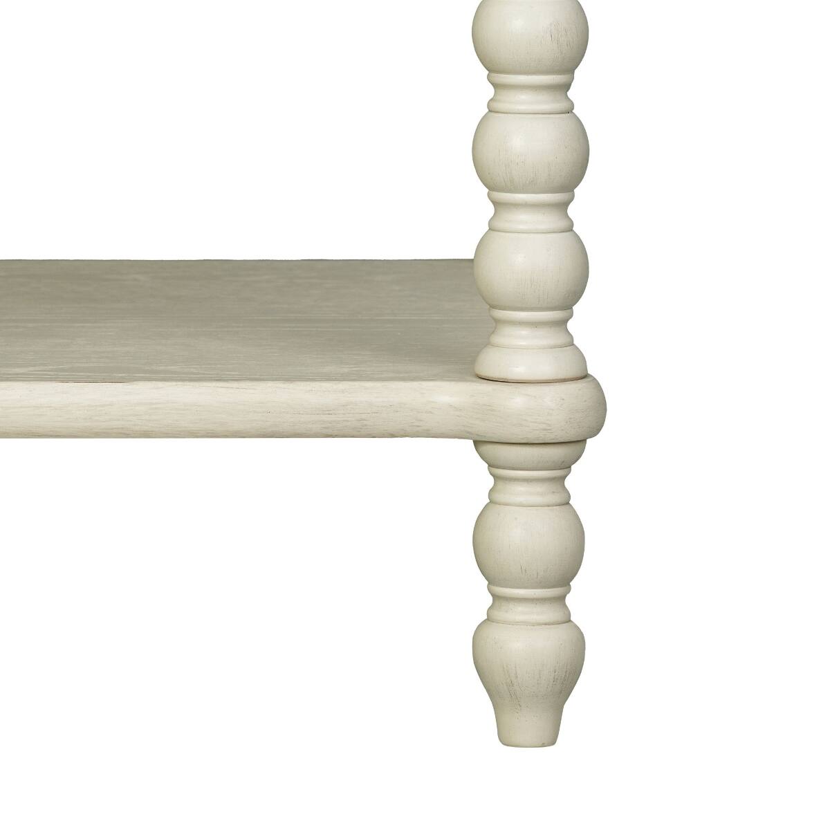 Alt View 2. Loheer - Loheer Large Antique Cream Nightstand with Drawer and Open Shelf, 32 Inch Wide - Antique Cream.