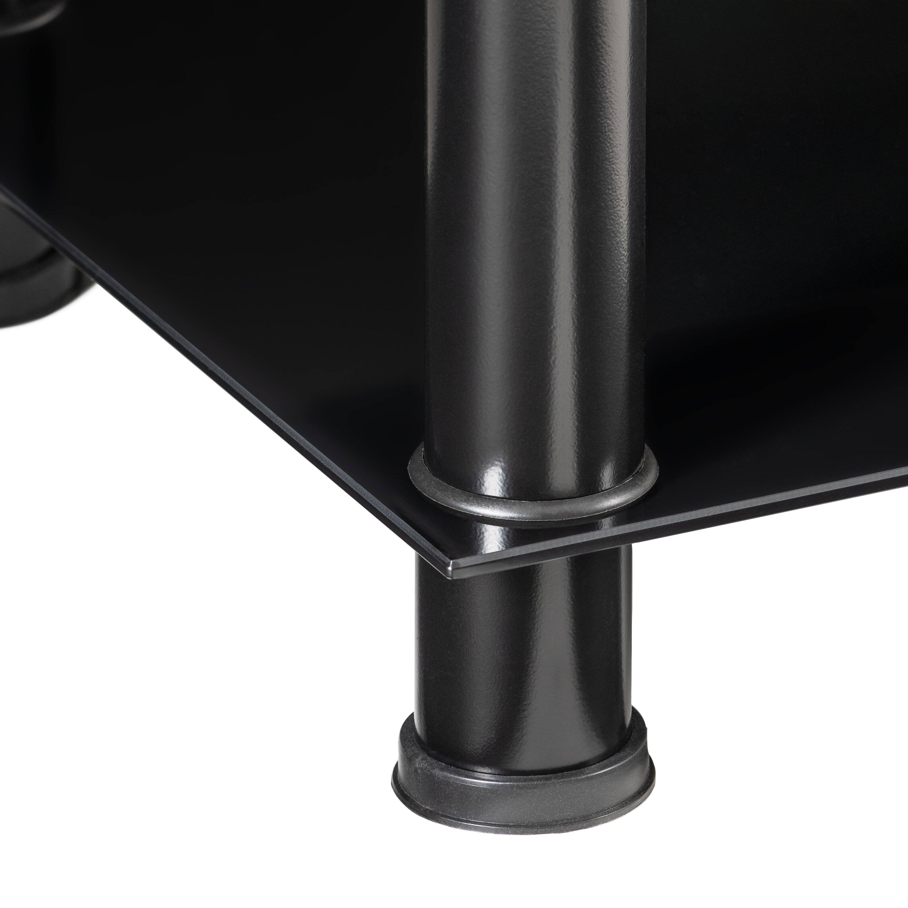 Alt View 7. CorLiving - CorLiving Laurent Black Tempered Glass and Metal Customizable 5-Tier Media Component Stand - Black.