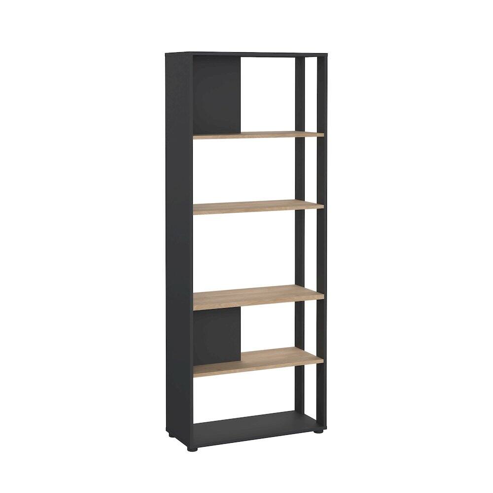 Left. Tvilum - Sign 5 Shelf Bookcase Room Divider, Matte Grey/Jackson Hickory - Gray.