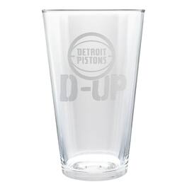 Great American Products - Detroit Pistons Etched 16oz. Rally Cry Pint Glass - Multicolor