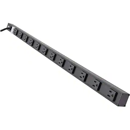 Front. Tripp Lite - Tripp Lite by Eaton 12-Outlet Vertical Power Strip 120V 15A NEMA 5-15P 15 ft. (4.57 m) Cord 36 in. Black Housing - NEMA - Unknown.