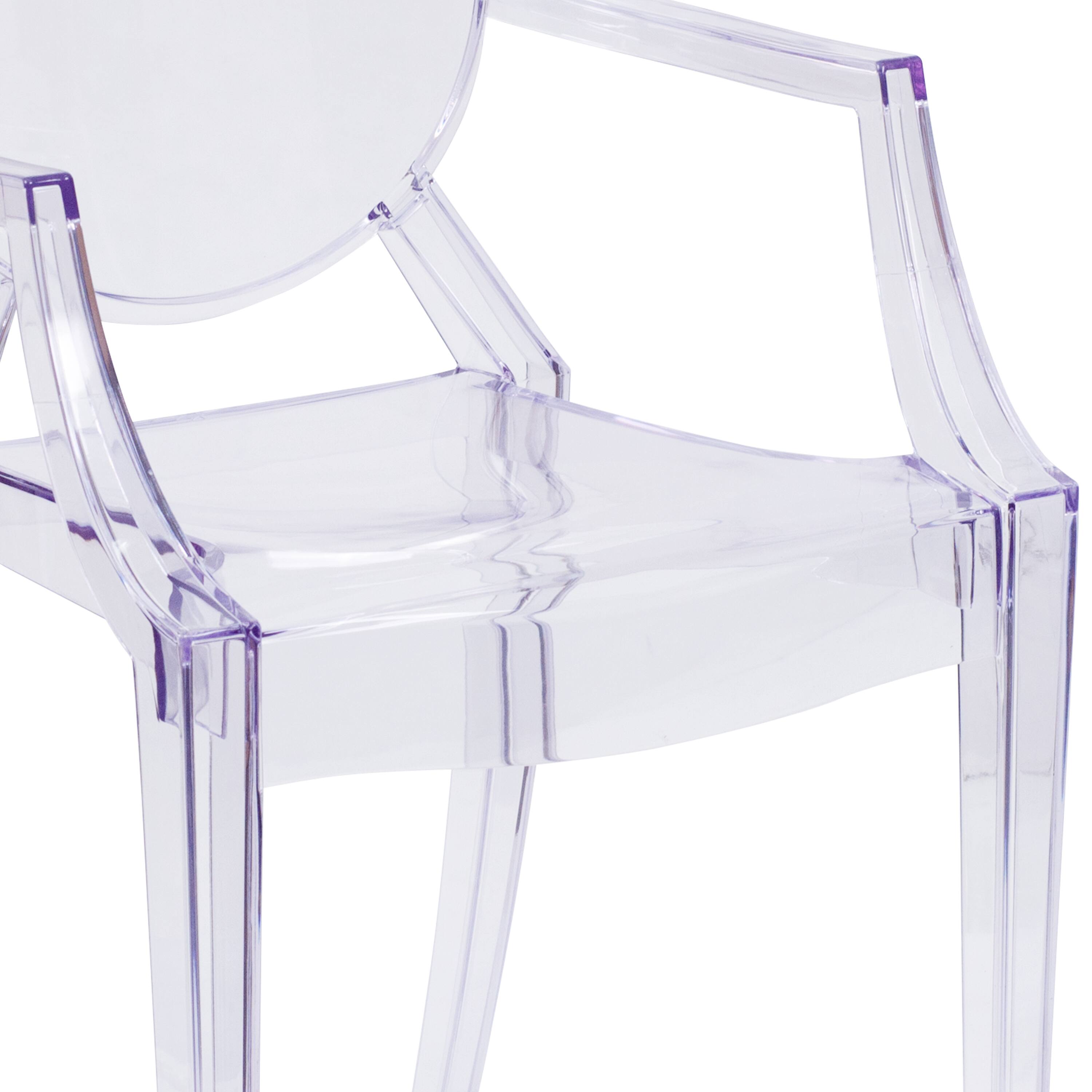 Alt View 9. Emma + Oliver - Oval Back Ghost Chair with Arms - Clear.