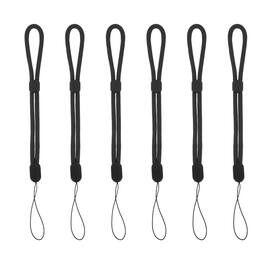 Unique Bargains - Camera Wrist Strap, 6pcs Adjustable Nylon Wristlet Lanyard String for Camera Keys Keychain Phone USB Wallet - Pure Black