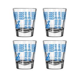 Logo Brands - St. Louis Blues 4-Pack 2oz. Shot Glass Set - Multicolor
