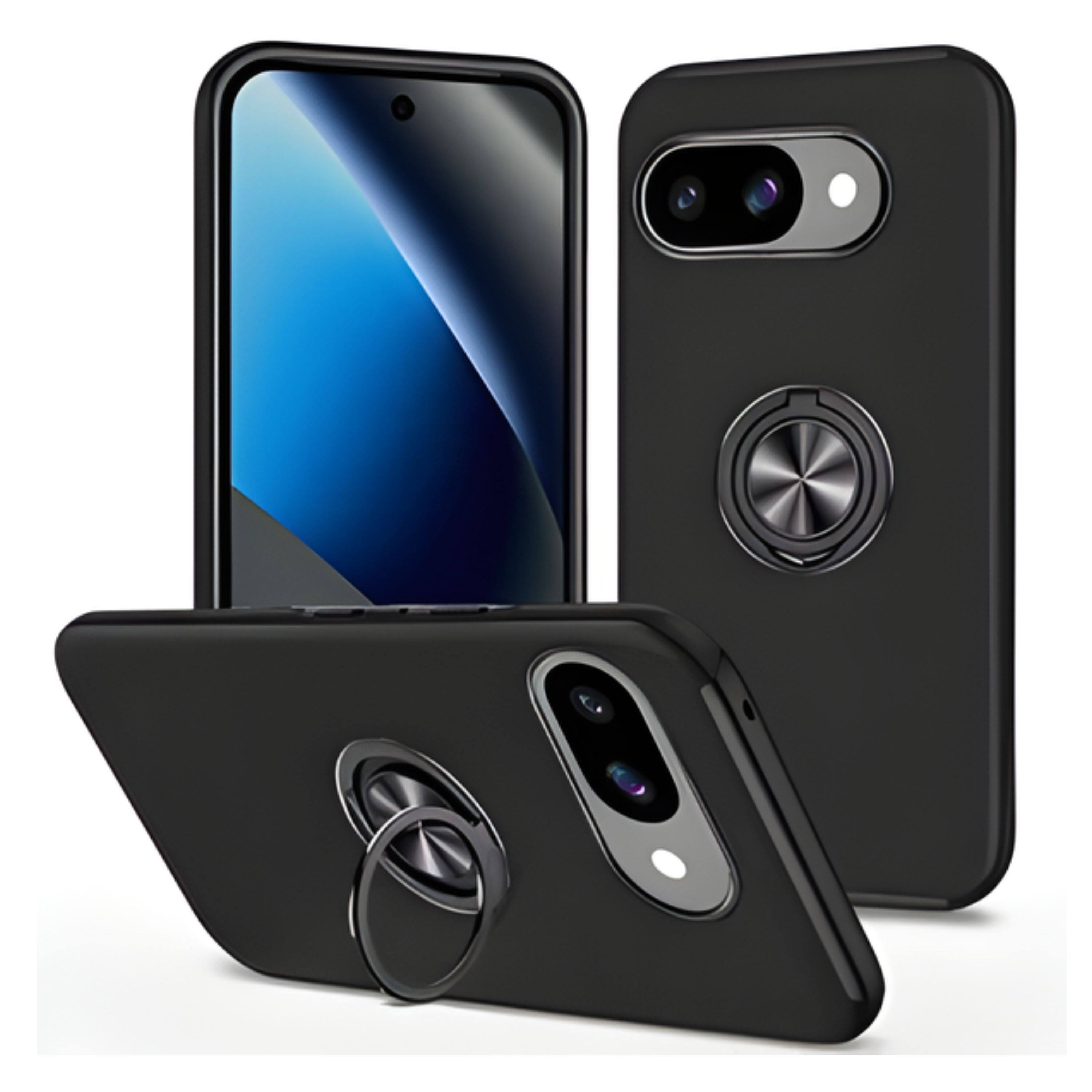 Kitcheniva - Rubber Dual Layer Phone Case Magnetic Ring Stand With Tempered Glass For Google Pixel 10a - Black price history on PriceWatchPro