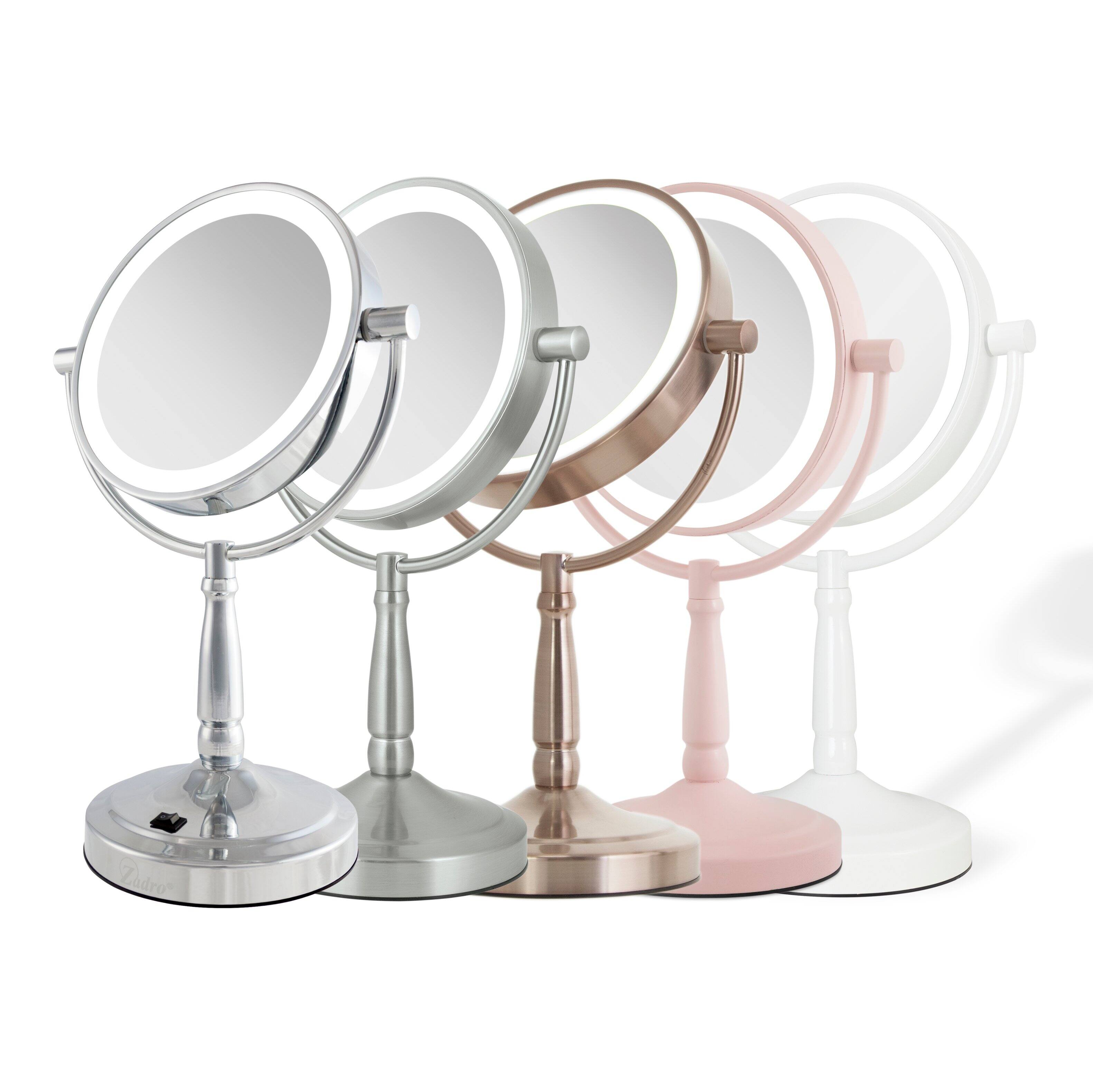 Alt View 4. Zadro - Cordless LED Lighted Makeup Mirror with 10X/1X Magnifications for Flawless Beauty - Rose Gold.