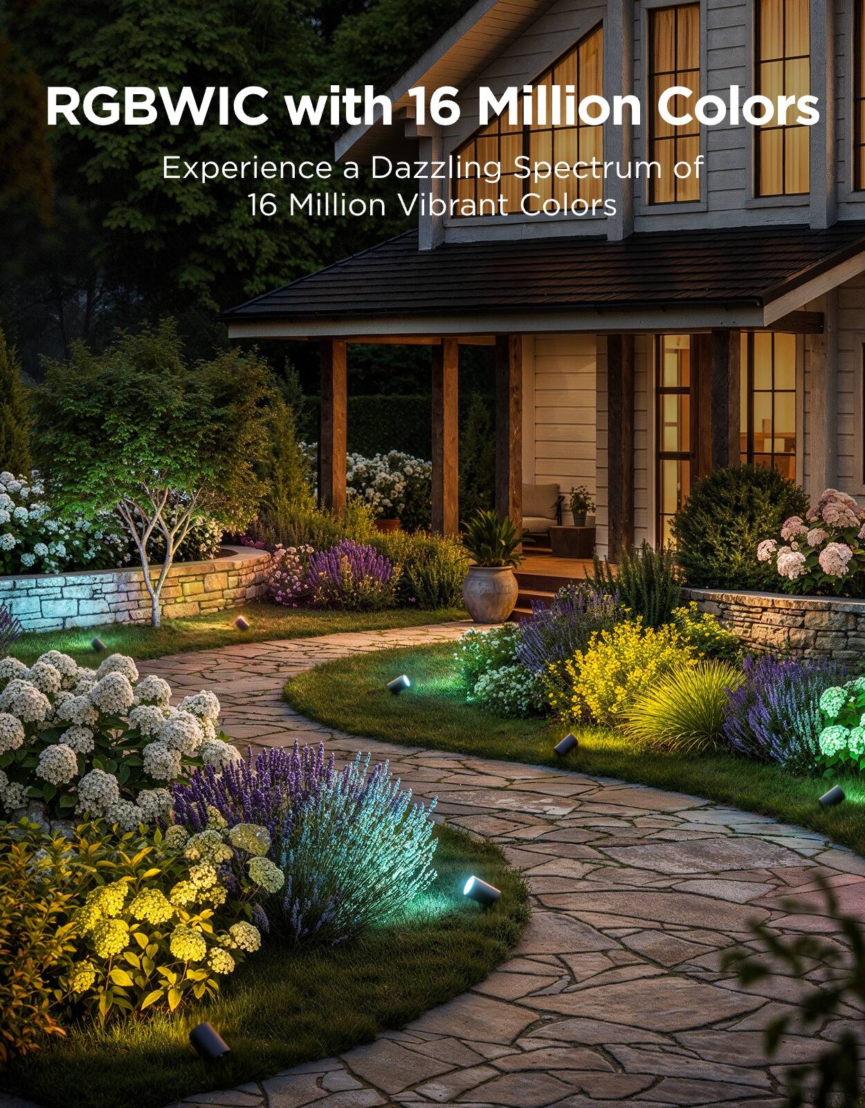 RGBWIC with 16 Million Colors  
Experience a Dazzling Spectrum of 16 Million Vibrant Colors