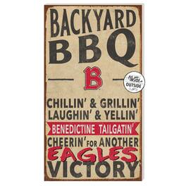Jardine - Benedictine Eagles 11" x 20" Indoor/Outdoor BBQ Sign - Brown
