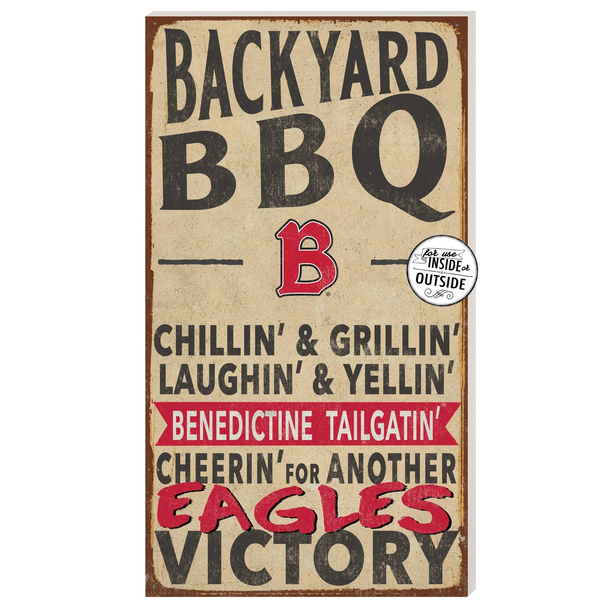 Benedictine Eagles 11" x 20" Indoor/Outdoor BBQ Sign