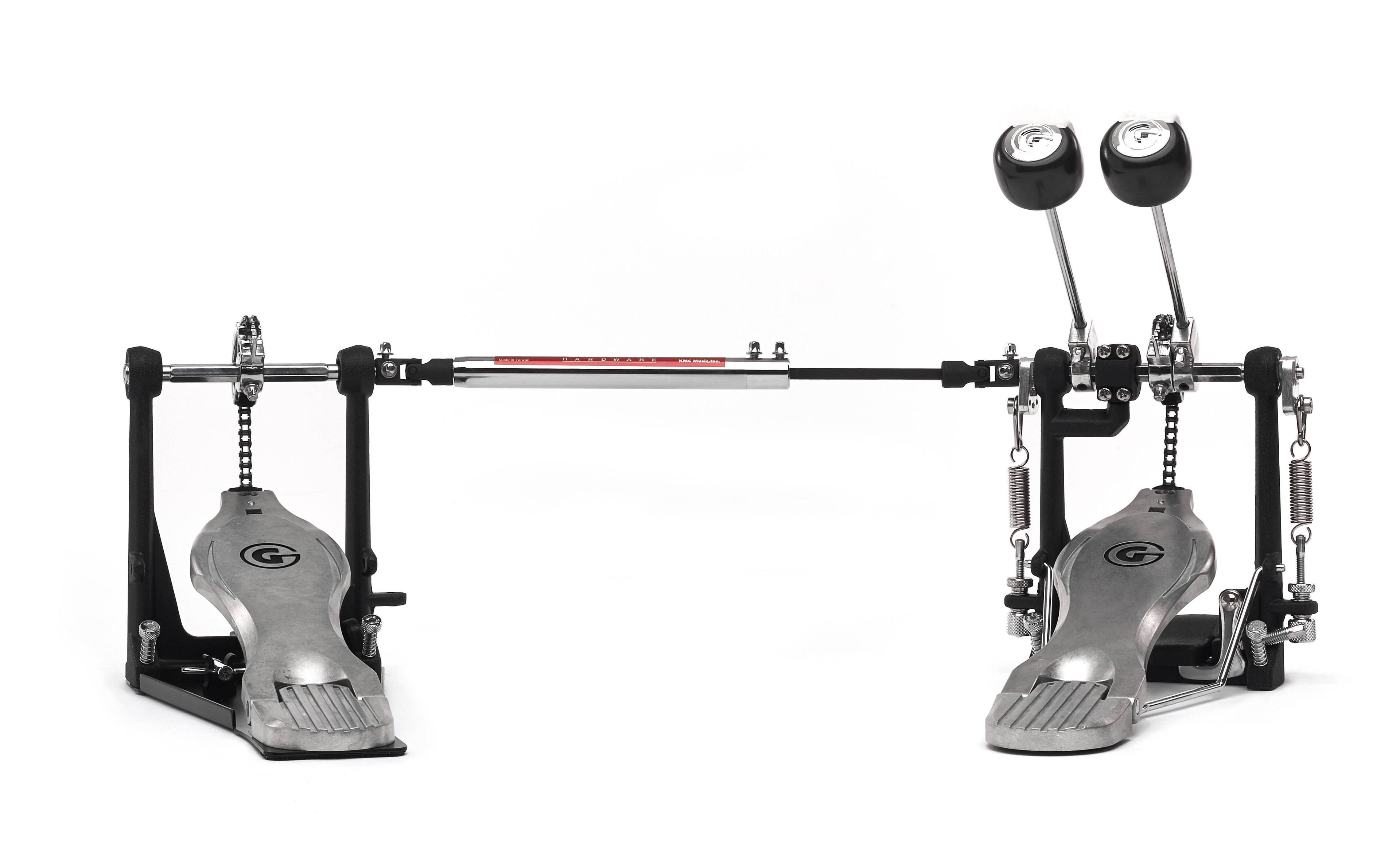 Front. Gibraltar Hardware - Chain Drive Double Bass Drum Pedal, with Single Chain Mechanism, G Style Footboards, Dual Surface Weighted Beaters.