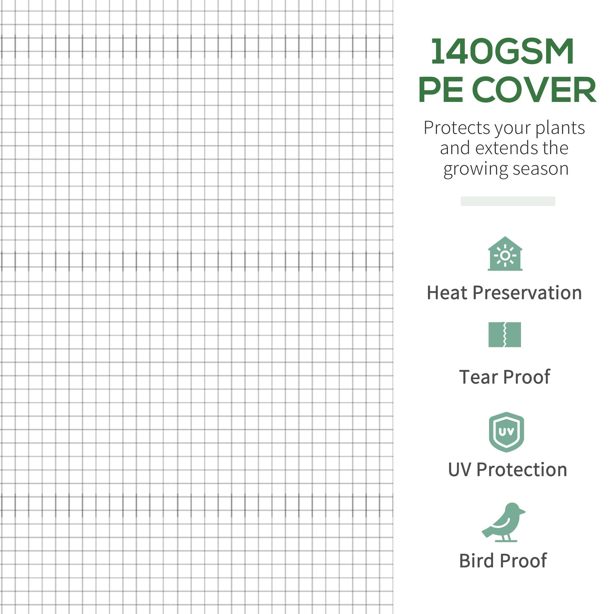 Alt View 4. Outsunny - 11.5' x 10' x 6.5' Walk-in Tunnel Greenhouse, Green House with Zippered Mesh Door, 7 Mesh Windows & Roll-up Sidewalls - White.