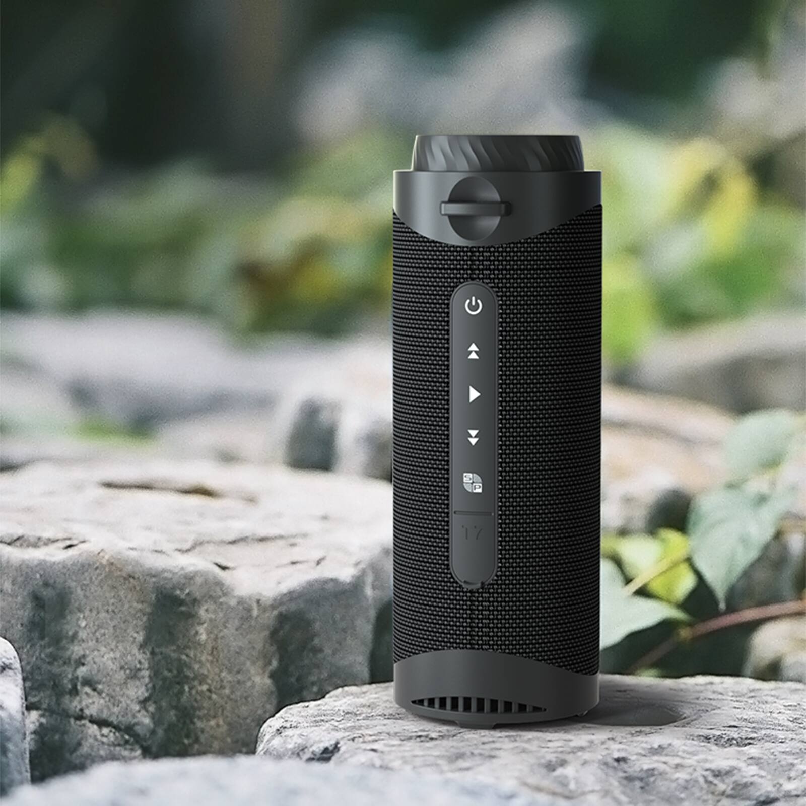 Alt View 10. Tronsmart - T7 Portable Bluetooth Speaker, 30W 360° Surround Sound, Deep Bass, IPX7 Waterproof, Custom EQ, 12H Playtime, TF Card - Black.